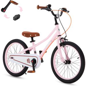 RoyalBaby Kids Bike, Terra EZ Balance to Pedal Convertable Bicycle, 14 16 18 Inch Easy Learn Balancing to Biking Boys Girls Ages 3-9 Years Beginners (Pink)