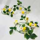 Artificial Lemon Berry Garland, Fake Lemon Vine Plants Hanging White Flowers Faux Fruit Lemon Berries Wreath for Wedding Home Garden Office Hotel Party Craft Art Decoration (1, Yellow Lemon)