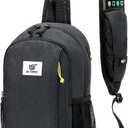 SKYSPER Sling Backpack with RFID Pocket Lightweight Crossbody Bag for Hiking Travel Shoulder Chest Bag for Men Women (Black)