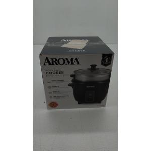 Aroma Housewares ARC-363-1NGB 3 Uncooked/6 Cups Cooked Rice Cooker, Steamer, Multicooker, 2-6 cups, Black