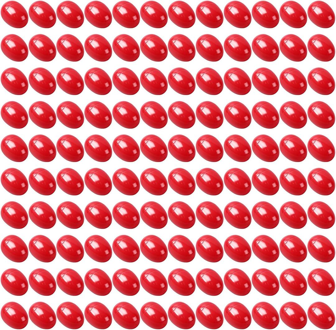 Easter Eggs 2.4 - Red Fillable Easter Eggs - 120 Pcs Easter Basket Stuffers - Red Eggs Bowl and Vase Filler Faux for DIY Spring and Easter Decorations (Red)