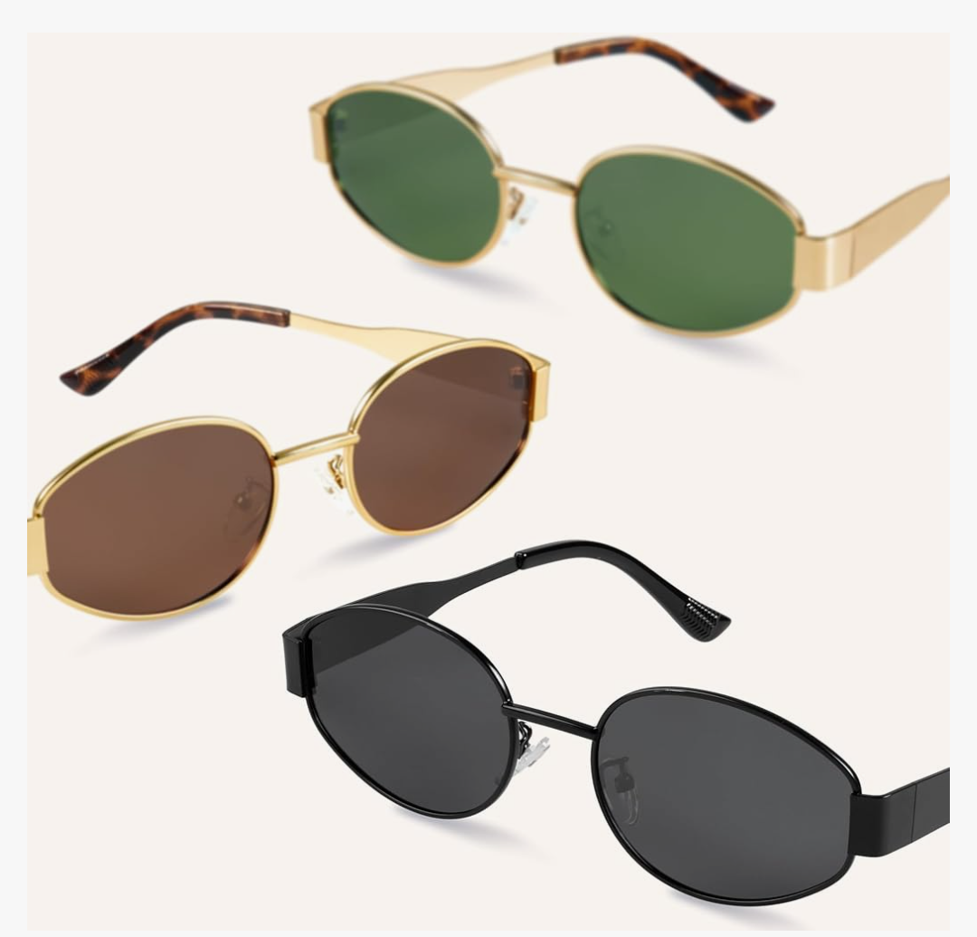 livho 2025 Trendy Oval Sunglasses - Stylish Polarized Shades for Everyday - Retro Metal Frames