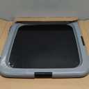 Pee Pad Holder for Dogs and Puppies, Potty Training Tray with Secured Latches, Non-Skid Feet, Leak Protection, Easy Clean Surface, Fits 22"x 22" Puppy Pads, Black/Gray