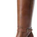 DREAM PAIRS Women's Knee-High Boots Comfortable Chunky Block Heel Riding Boots Fall Boots Pointed Toe Side Zipper Suede Tall Boots (6.5, Tan-pu)