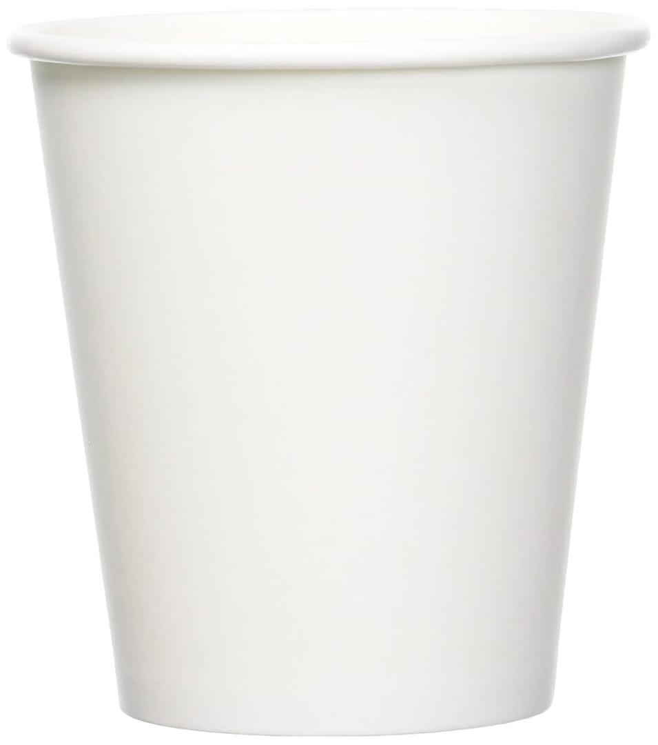 Amazon Basics Disposable Coffee Cups, 10 ounces, Paper, 1000 Count (Pack of 1), White