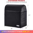 HOMEST Stand Mixer Quilted Dust Cover with Pockets Compatible with KitchenAid 6/7/8 Quart Bowl Lift, Black(Patent Design)