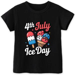 Habudda 4th of July Shirt Boys Girls Kids Toddler 250th USA Shirts Red White and Blue American Flag Independence Day Tee 2-8T (Black)