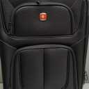 SwissGear Sion Softside Expandable Luggage  Carry-On Suitcase with 360 Degree Wheels & Retractable Handle  21 Inch, Perfect for 1-3 Night Trips  Black