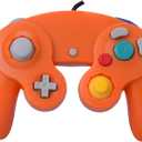 ONE250 2 Pack Classic Shock Joypad Wired Controller, Compatible with Wii NGC Gamecube Game Cube (Orange & Green)