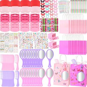 Pinkunn 264 Pcs Spa Party Supplies for 16 Kids Girls Party Favors