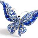 Crystal Bling Sparking Car Fragrance Butterfly Car Diffusser Air Freshener with Vent Clip (Light blue)