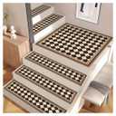 Stair Carpet Treads 1PCS, 30"X30" Indoor Safety Stair Treads for Wooden Steps, Non Slip Silent Stair Carpet, Pet-Friendly Stair Decoration Carpet, Brown
