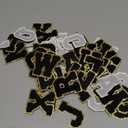 Morcheiong 52Pcs Self Adhesive Chenille Letter Patches A-Z, Chenille Letters for Clothing, Fabric, Shoes, Bags (Black)
