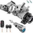 Ignition Switch Lock Cylinder Assembly with Left Door Lock, Compatible with 2011-2018 Volkswagen VW Jetta, w/Remote Key (ID48 Chip 433MHZ Freq), Replaces# 1K0905851B, 5C6837167