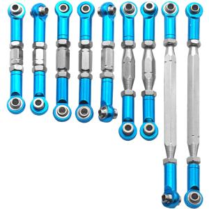 ShareGoo 9Pcs Metal Pull Rod Steering Servo Link Linkages Swing Arm Tie Rod Upper Suspension Ends Compatible with Wltoys 12428-ABC 12429 12423-ABC FY-01 FY-02 FY-03 FY-04 FY-05 FY-07 1/12 RC Car