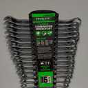 15-Piece Metric Wrench Set, Premium Combination Wrench Set, 12-Point Max Torque, Chrome Vanadium Steel Wrenches 8, 9, 10, 11, 12, 13, 14, 15, 16, 17, 18, 19, 20, 21, 22mm with Storage Rack