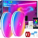 Cozylady RGB Neon LED Rope Lights, Waterproof Bluetooth APP Remote Control Music Sync Strip Lights, 24V Flexible DIY Silicone Light for Bedroom Home Indoor Outdoor Decor (12M/40Ft)