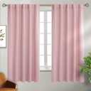 BGment Rod Pocket and Back Tab Curtains for Bedroom - Thermal Insulated Room Darkening Curtains for Living Room, 2 Window Curtain Panels (42 x 63 Inch, Baby Pink)