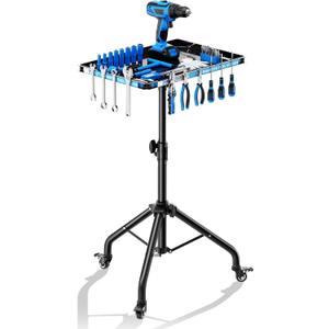 Small Rolling Tool Cart Adjustable Height with Magnetic Strip, Portable Work Table with Wheels, Folding Work Table for Garage Rolling Tool Tray Mobile Workbench for Bike Workshop