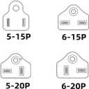 2 x Toptekits Black NEMA 6-20P Universal Plug Adapter110-250V 15A,Universal World to North American US NEMA 6-20P Electrical Plug Adapter Converter