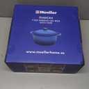 MELLERHOME 7.5 QT Enameled Cast Iron Dutch Oven, Heavy-Duty Casserole Dish and Braiser Pan with Lid and Stainless Knob, Oven-Safe up to 500 F & Across All Cooktops, Aqua Blue