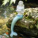 Unique Mermaid Aquarium Decorations - Resin Fish Tank Dcor Thematic Ornaments, Waterproof & Non-Toxic Mermaid Statue for Enchanting Aquarium Display, Item (Blue)