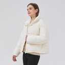 ANYIELIEMO Women's Puffer Down Jacket Lightweight Water-Resistant Coat with Stand Collar for Winter (US, Alpha, Small, Regular, Regular, White) 