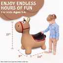 Brown Donkey Bounce & Ride-on Inflatable Hopper Toddler Toy with Pump