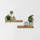 MCS Floating Shelf, Room Decor Wooden Shelf, Walnut Woodgrain, 18 x 4 Inch, Set of 2