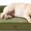 EHEYCIGA Orthopedic Dog Bed for Medium Dogs, Waterproof Memory Foam Medium Pet Beds with Sides, Non-Slip Bottom and Egg-Crate Foam Dog Couch Bed with Washable Removable Cover, Olive Green (30.0"L x 20.0"W x 6.5"Th)