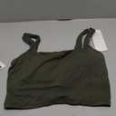 Sunzfly Women Square Neck Sport Bra with Removable Pads, Built-in Bra Crop Tank Top Summer Sleeveless Camisole Workout Yoga (Medium, Forest Night)