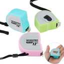 WORKPRO Mini Tape Measure, 3 Pcs 12FT Auto-Lock Easy Reading Tape Measurement, Inch/Metric Scale Pocket Size Small Tape Measure for Engineer, Portable, Lightweight, ABS Protective Casing