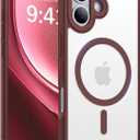 Magnetic for iPhone 17 Case,[Anti-Slip][Compatible with MagSafe][Military Grade Drop Protection] Shockproof Protective Translucent Matte Phone Case for iPhone 17 Case,Wine Red