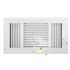 Air Ceiling Register 3 Way Vents for Wall Solid Steel Manual Adjuster for Home, Bathroom, Toilet, Office (White), 16x8
