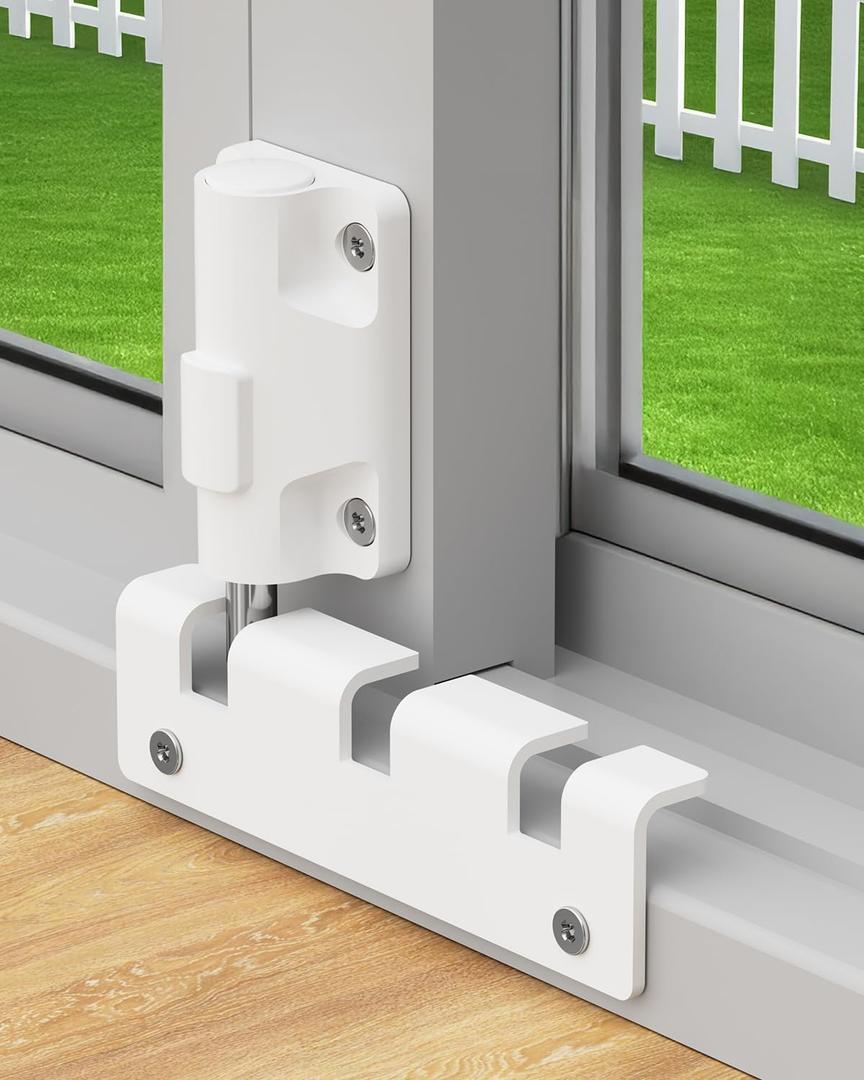 Sliding Door Lock Window Locks for Patio Sliding Glass Door Foot Locks for Front Door Security Bar Stoppers Top Horizontal Childproof Keyless Safety Lock from Inside Home Apartment Hotel Essentials