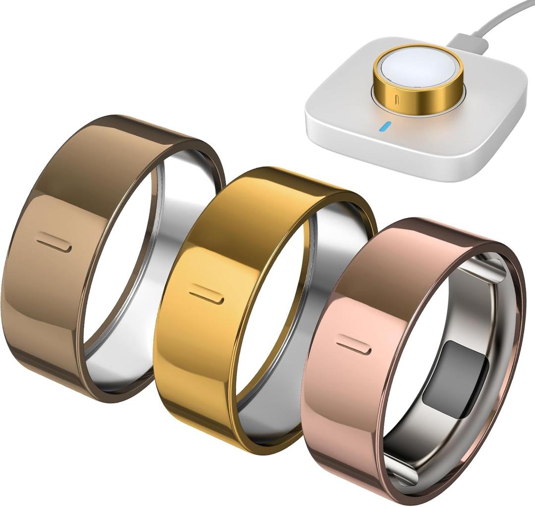 3 Pack Ring Cover Compatible with Oura Ring Gen 4/Gen 3 Horizon/Heritage, Upgraded Anti-Scratch TPU Protector for Men Women, NOT for Oura Ring 4 Ceramic (Size 6, Gold + Antique Gold + RoseGold)