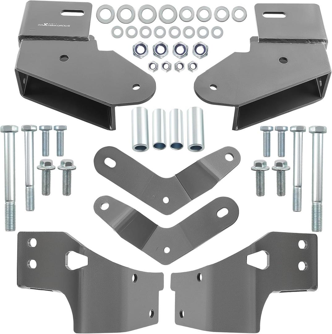 maXpeedingrods 4.5"+ Control Arm Drop Kit for Jeep Cherokee XJ 1984-2001 Relocation Brackets, Gray