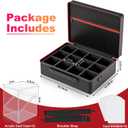 Proijeut Card Deck Box with Portable Case, 12 Pack Clear Commander Deck Box with 12 Dividers, Holds 1200+ Double Sleeved Cards, Fit for MTG, YuGiOh, TCG