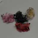 Lawie 4 Pack Mesh Embroidery Flower Duckbill Plastic Flat Hair Clips Claw Barrettes Bun Twist Hairclips Ponytail Hair Holder Accessories Hair Flower for Women Girls