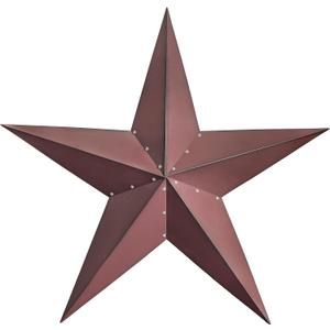 Qobumy 48" Large Barn Star-Red Barn Stars Outdoor Decoration-Metal Star for Outside Texas Stars Art Rustic Vintage Western Country Home Farmhouse Primitive House Decor- Primitive Wall Dcor