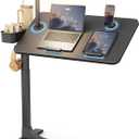 SAIJI Magnetic Overbed Bedside Table with Wheels, Height and 360 Angle Adjustable Over Bed Desk with Led Light, Portable Lengthened Rolling Laptop Standing Desk Mobile Bed Tables Hospital Home Use, 15.75 inches x 27.56 inches x 42.13 inches