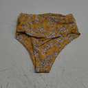 ZAFUL Women High Waisted Bikini Bottoms Ruched Swimsuit Bottom Tummy Control Bathing Suit Bottoms (Small, Yellow Floral)