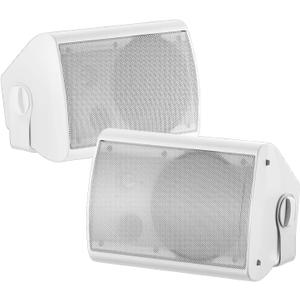 STUDIOFINIX 6.5 Inch 400W Outdoor Speakers Wired Waterproof Passive, Wall Mount Speakers for Patio Home Garage Pool (White)