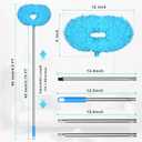 Eunice 13-49.7 Inches Ceiling Fan Duster with Extension Pole, Adjustable and Removable Cleaner Blade for High Ceiling, Fan Cleaner for Window Door Furniture (Blue)