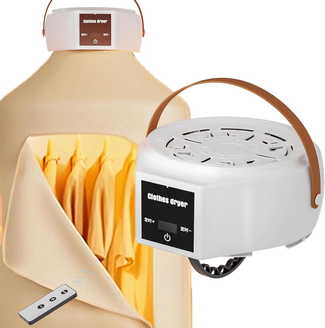 Portable Clothes Dryer, 600W Compact Foldable Mini Dryer Machine with Adjustable Timer, Quiet Fast-Drying Electric Travel Clothes Dryer for RV, Apartment, Home, Hotel Room