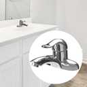 Bathroom Single Handle Faucet Low Arc Centerset Lavatory Vanity Sink Faucet with Supply Lines