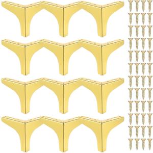 12 Pieces Metal Furniture Legs Modern Style Triangle Dresser Legs Sofa Feet DIY Replacement Legs for Chairs Table Cabinet Cupboard Sofa Couch Ottoman (Gold, 4 Inch)
