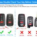 Tukellen for Toyota Key Fob Cover Genuine Leather With Keychain,Leather Key Case Protector Compatible with 2019-2025 Rav4 2020-2022 Highlander Corolla Prius 2018-2024 Camry Avalon C-HR GT86-Black