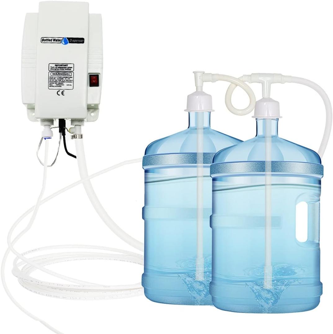 Bottled Drinking Water Dispensing Pump SystemDouble-Pipe Electric Water Pump for 5 Gallon Power 25W Pressure Value 60psi 1GPM Flow 2.5L Suitable for Coffee/Ice Machines,Refrigerators, Faucets