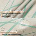 Mint Green Modern Farmhouse Linen Shower Curtain, Country Cottage Bathroom Decor Striped Minimal Boho Textured Linen Shower Curtain Set with Hooks, 72x72